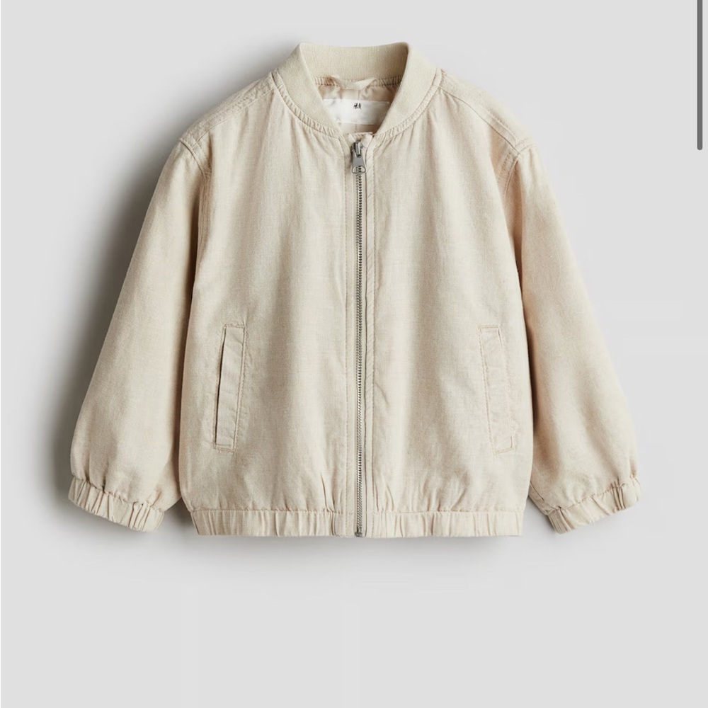 PRE-OWN✨LINEN BLEND BOMBER JACKET